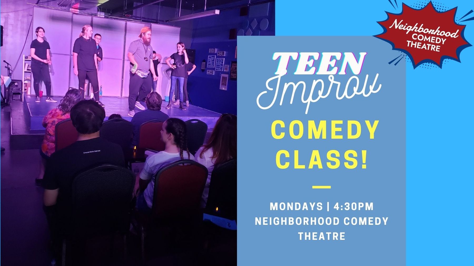 neighborhood comedy theatre, neighborhood comedy theater, NCT, comedy class, teen improv, things to do in downtown mesa, things to do, visit mesa