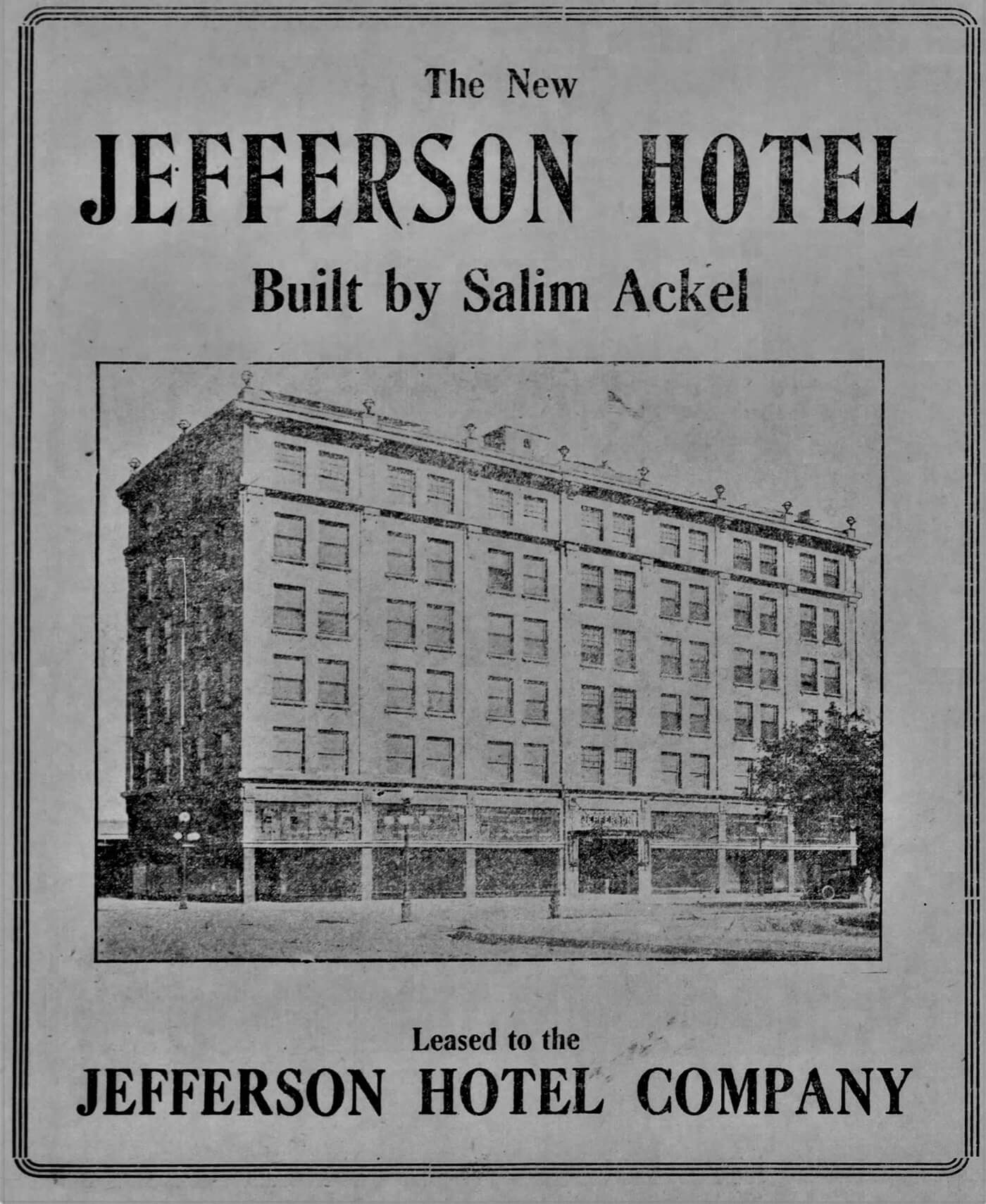 The new Jefferson Hotel, 1915