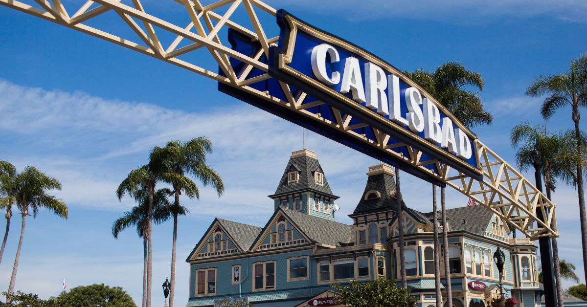 Iconic Carlsbad Sign In Downtown Carlsbad California 