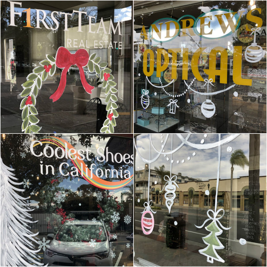 Holiday Spirit Adorns Carlsbad Village Business Windows