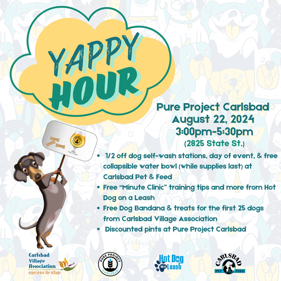 Exciting News: Yappy Hour is Coming to Carlsbad Village!