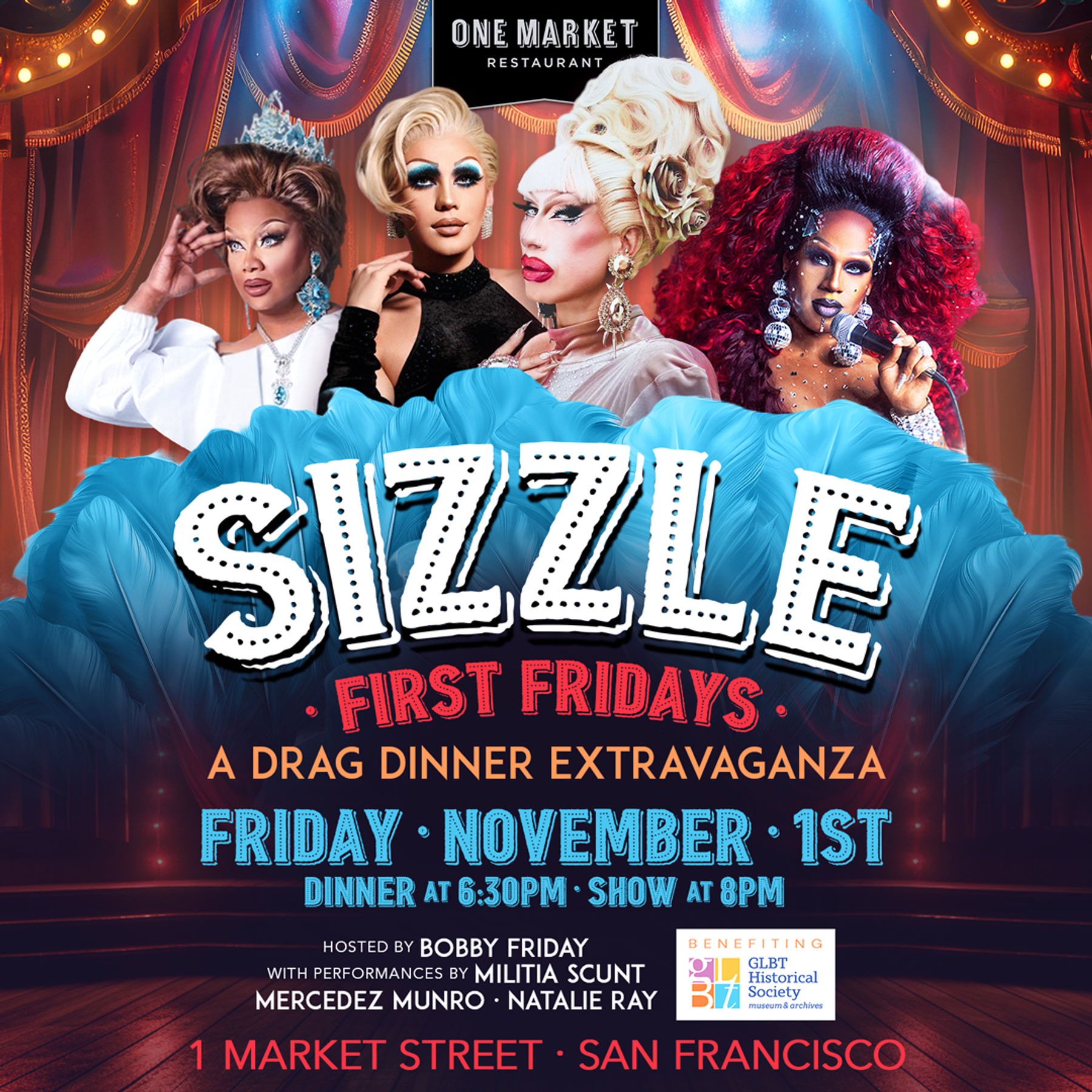 SIZZLE! Drag Dinner Extravaganza 11/1 | Downtown San Francisco