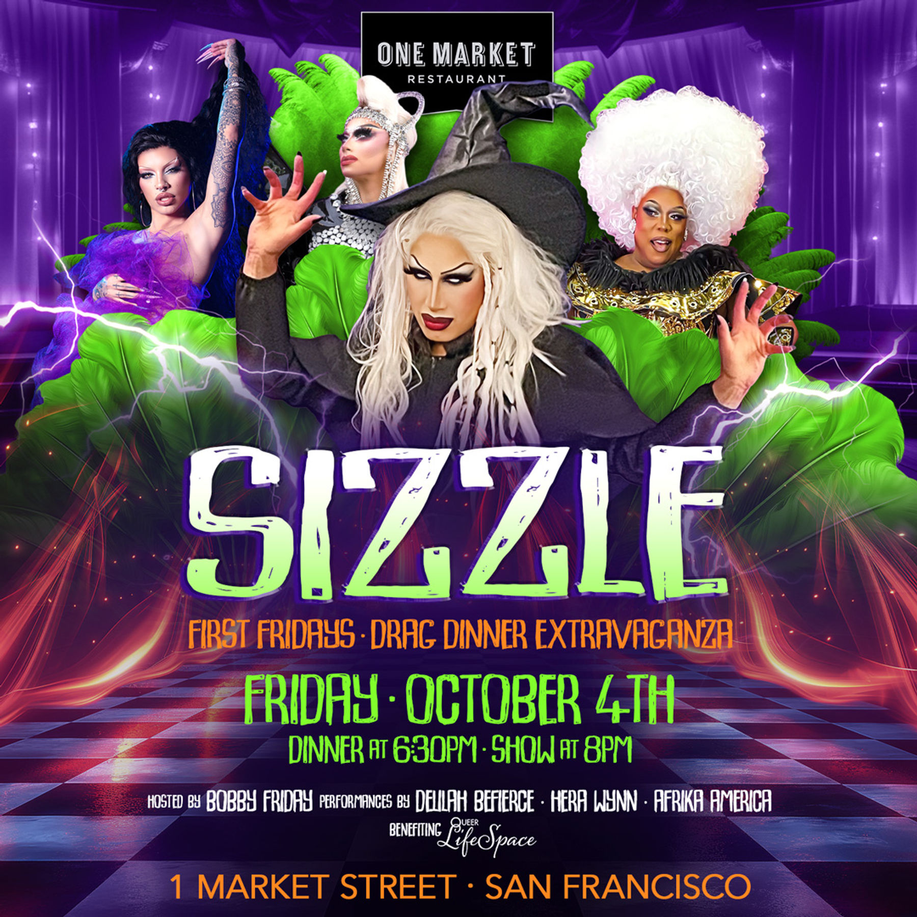 First Friday SIZZLE! - OCTOBER Dinner & Drag Show | Downtown San Francisco