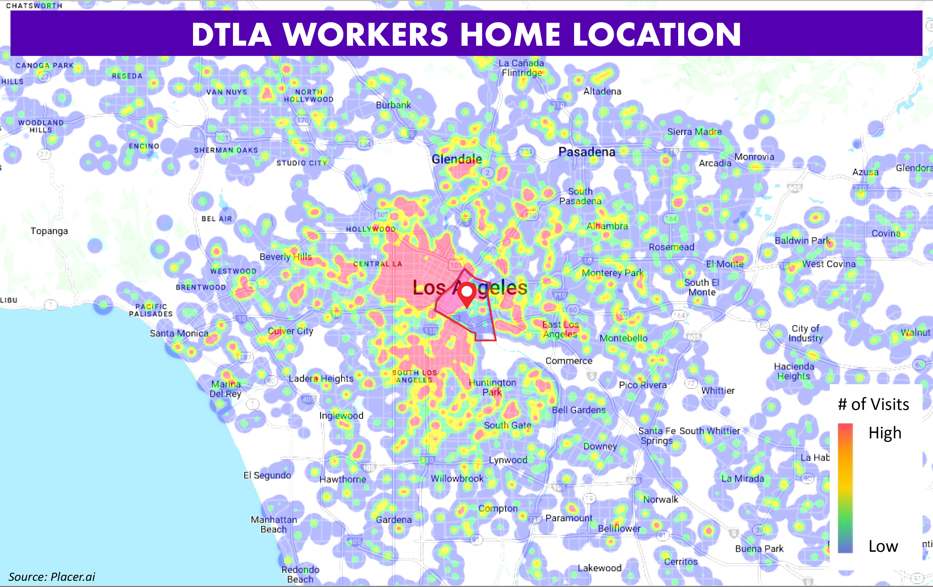 DTLA Workers Home Location Map