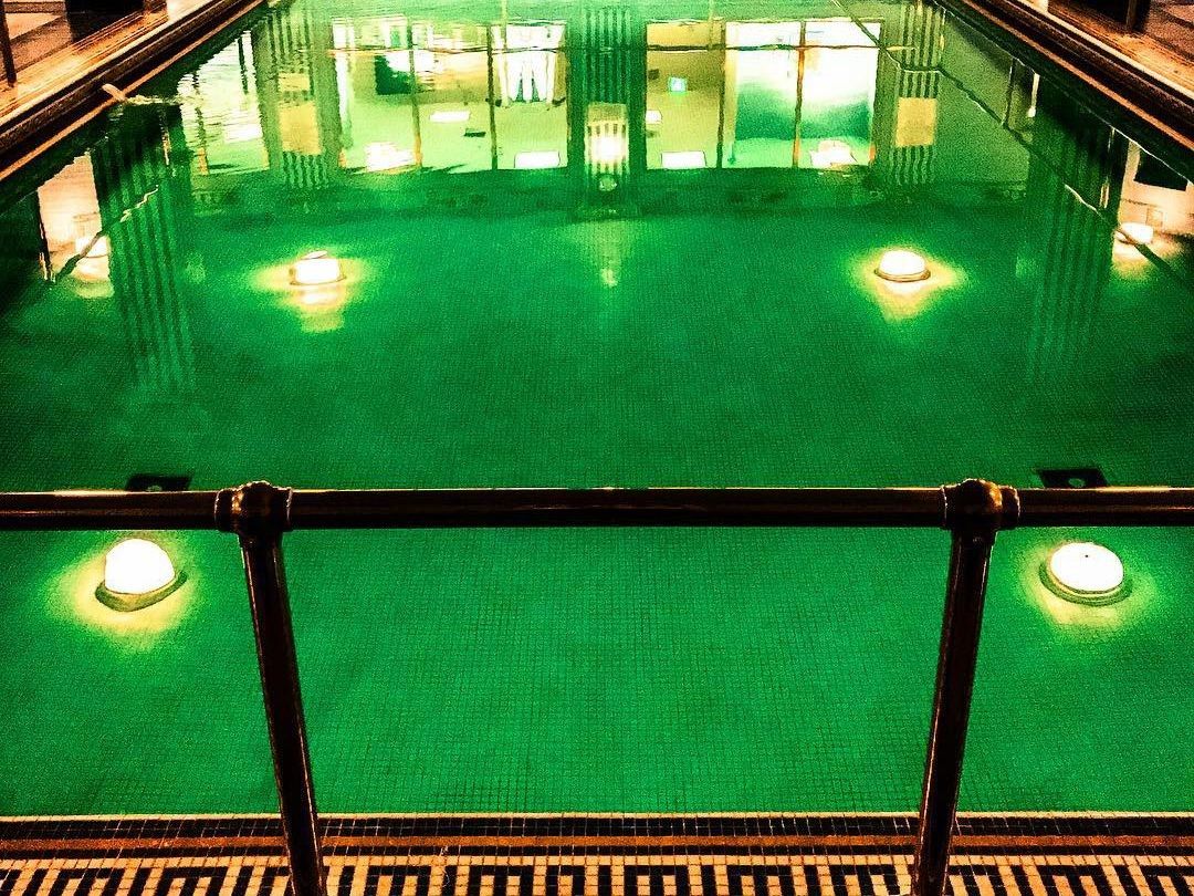 Pool with green bottom