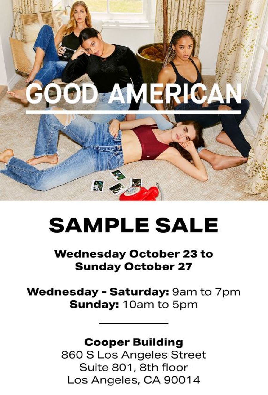 Good american sample sale flyer