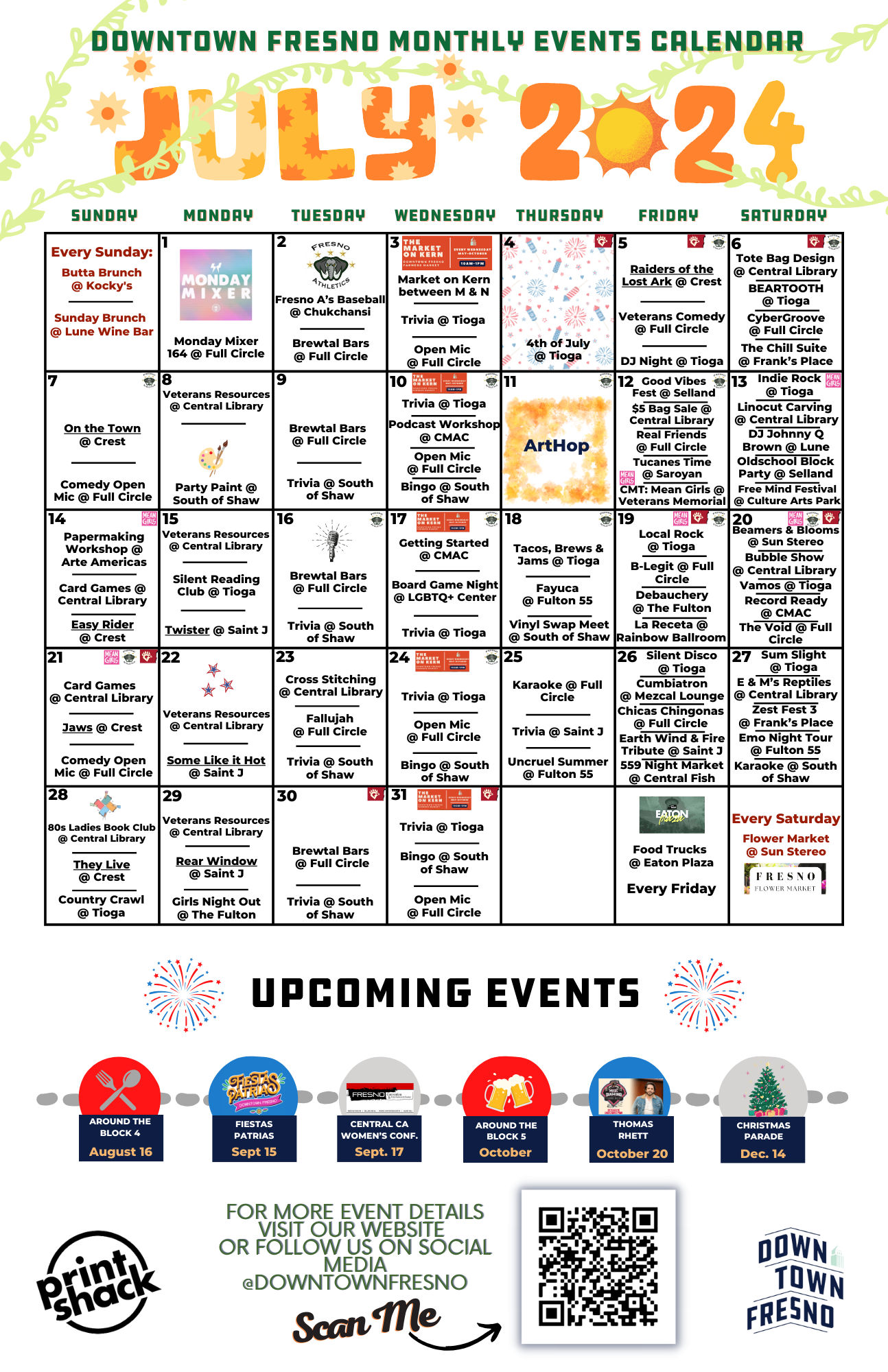 July 2024 Events Calendar