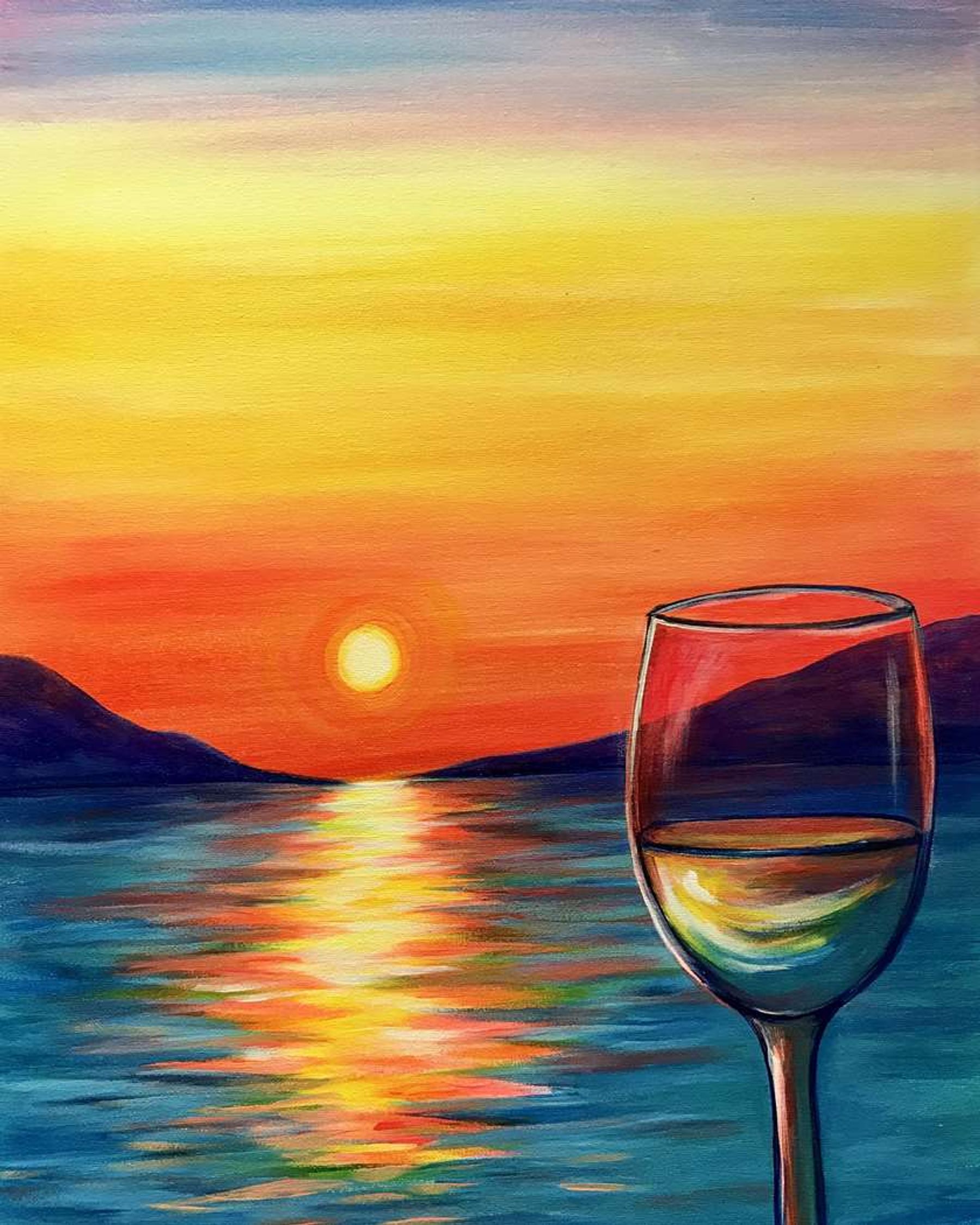 Wine Glass Painting, Painting on the Patio