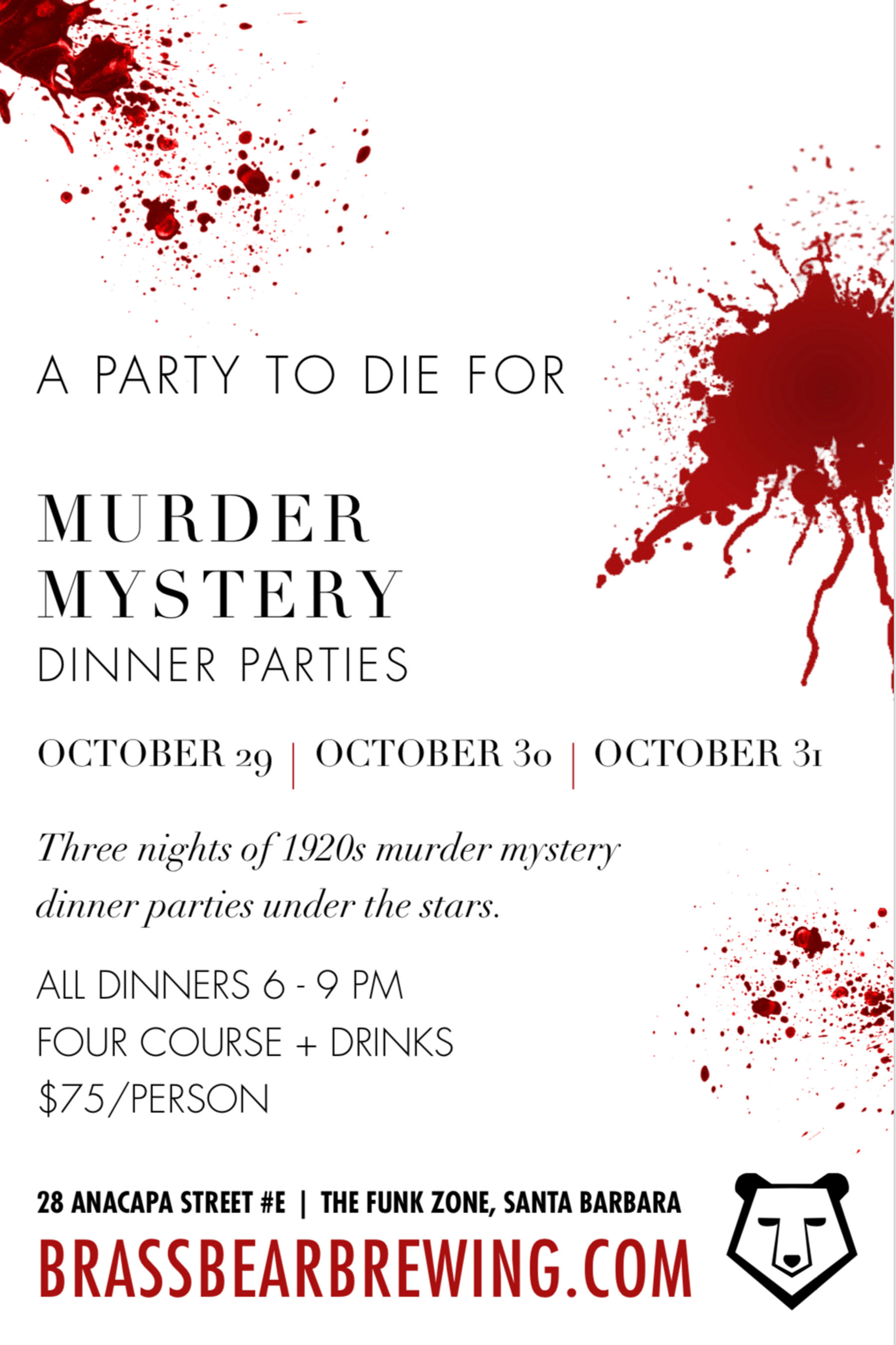 Oct 28  Halloween Mystery Party 'Murder On The Train' 2023