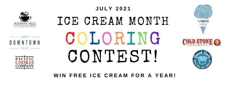 ice cream month flyer with participating store logos