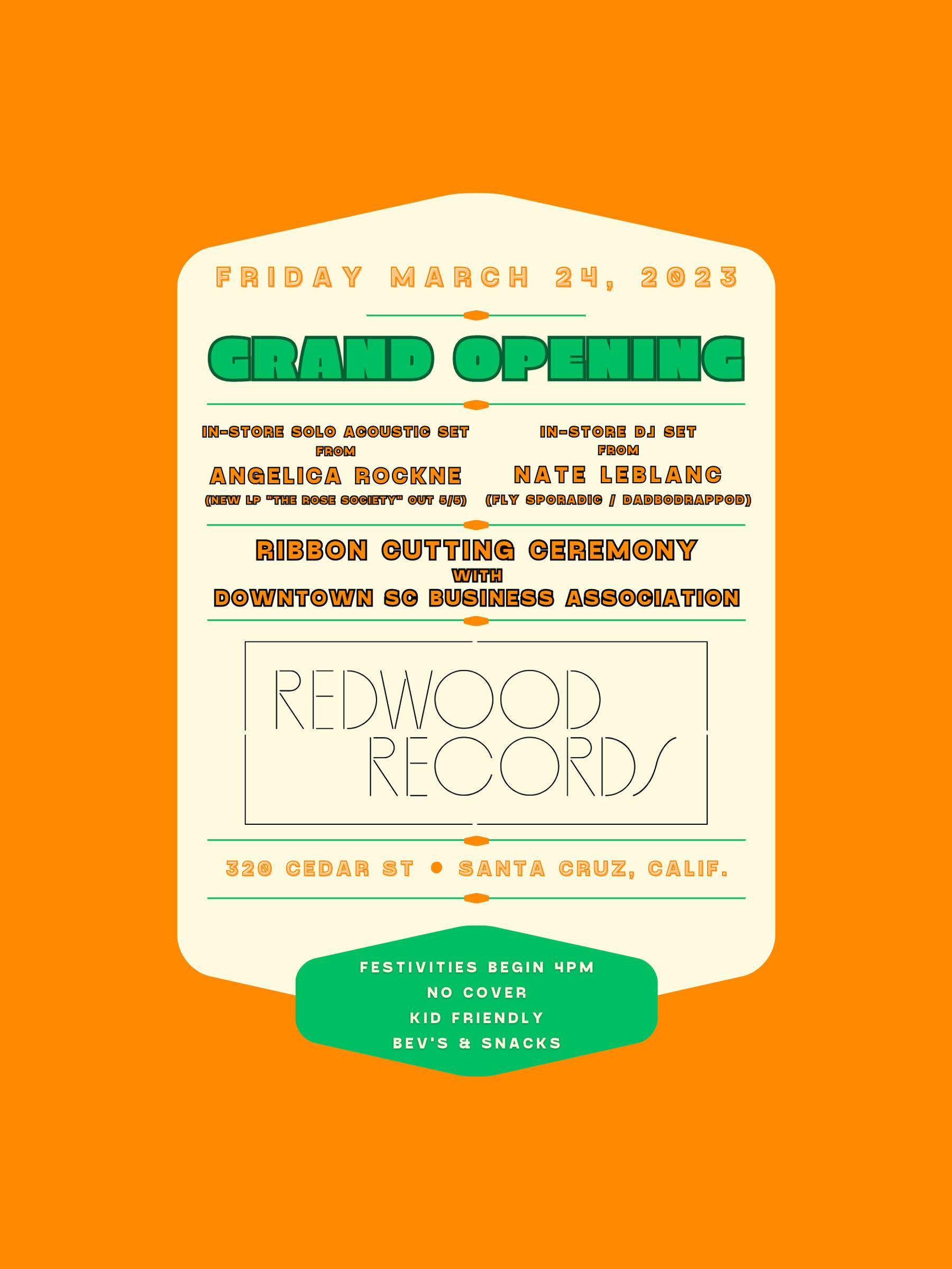 Grand Opening of Redwood Records Downtown Santa Cruz CA