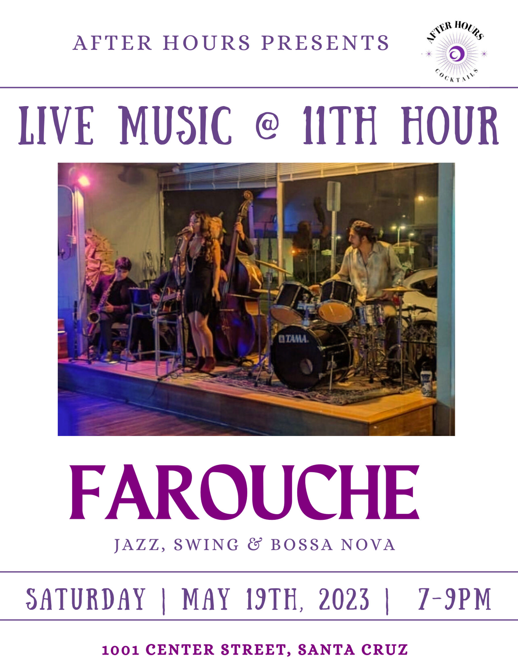 Live Music 11th Hour Ft. Farouche Friday May 19 7 9PM FREE