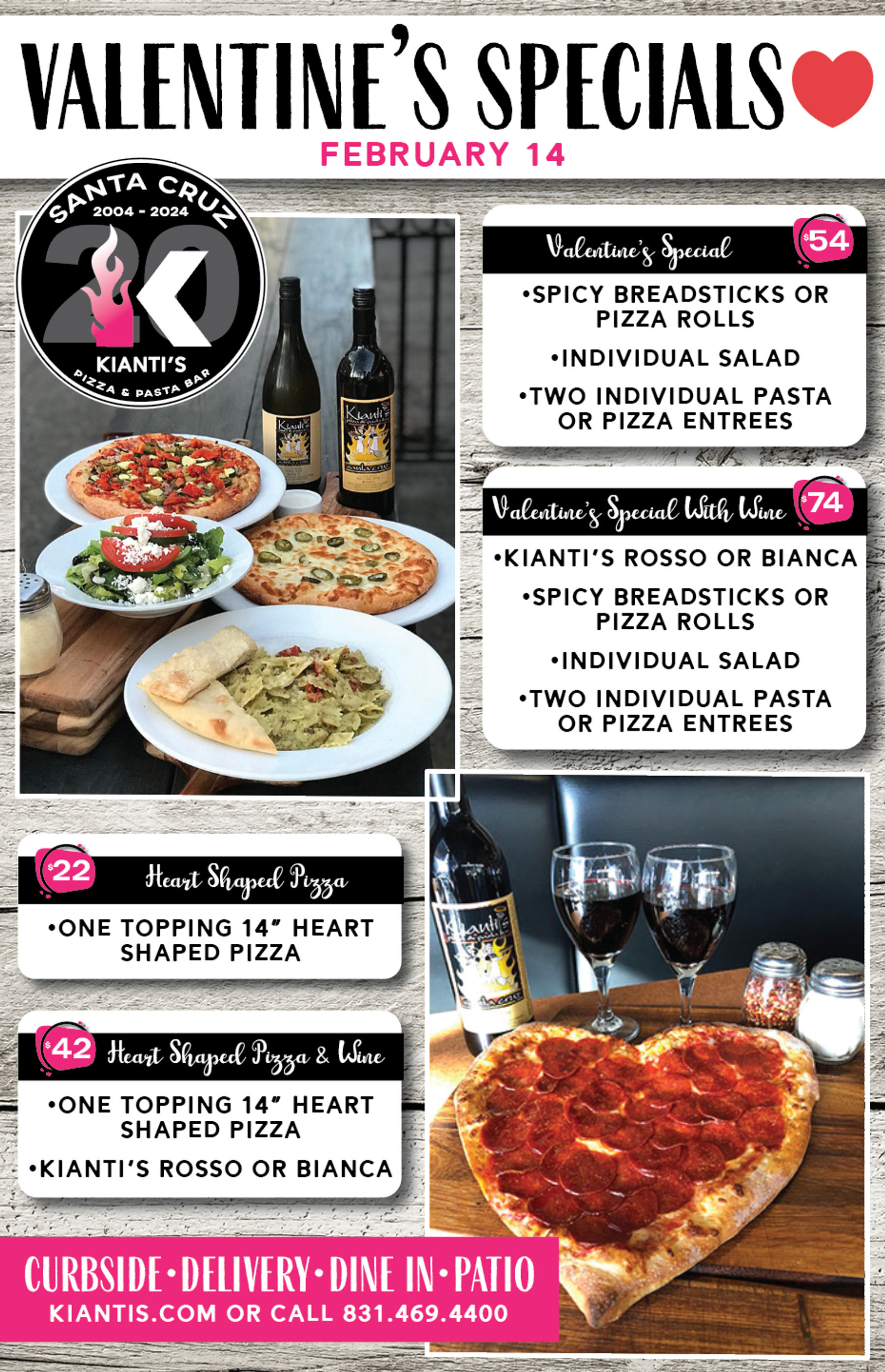 Kianti s Valentine s Day Deals Downtown Santa Cruz CA