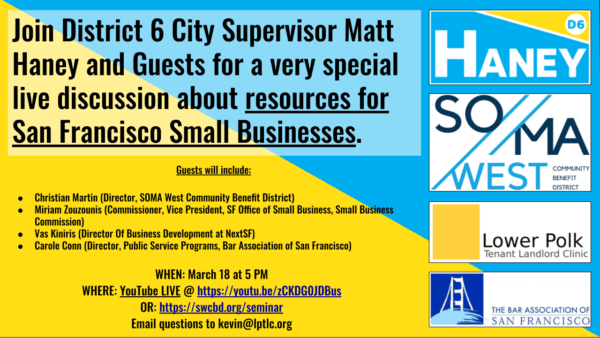 Recording: Executive Director Christian Martin and Supervisor Matt Haney Discussion on Small Businesses