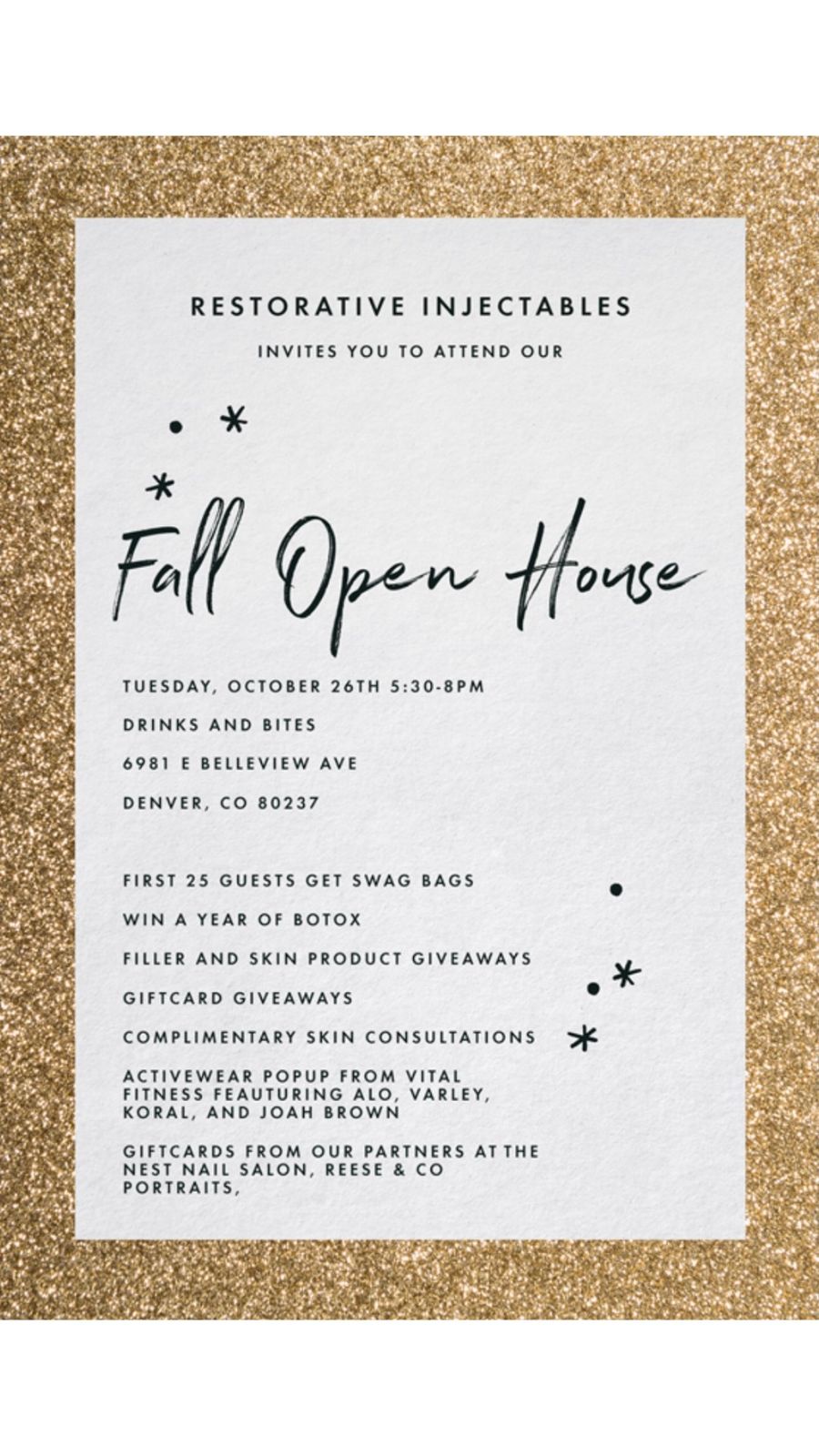 Fall Open House - Restorative Injectables