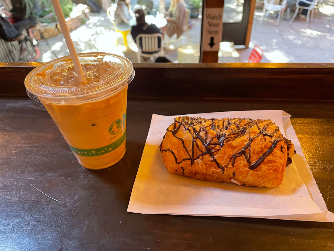 Trident Cafe's fall-themed coffee and pastry