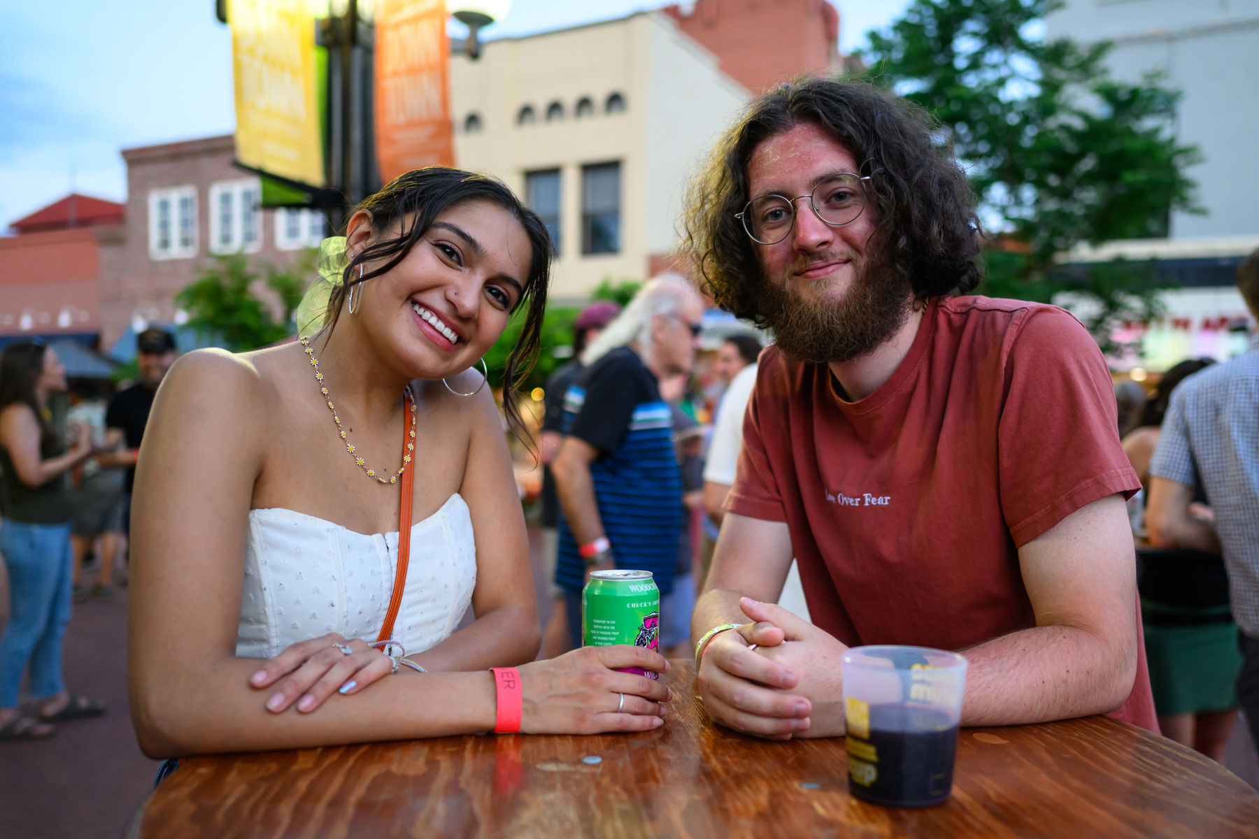 Two people sitting together