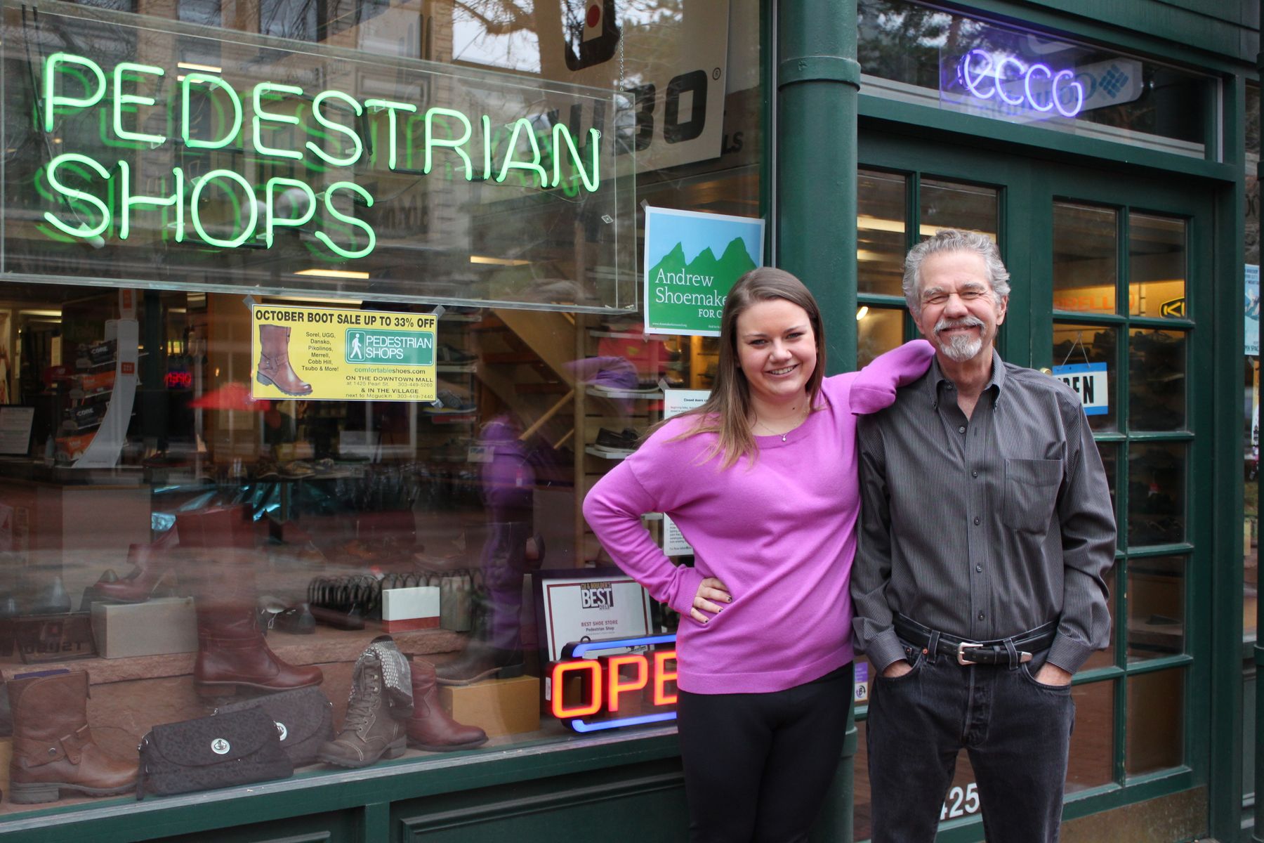 photo of Pedestrian Shops staff outside the store