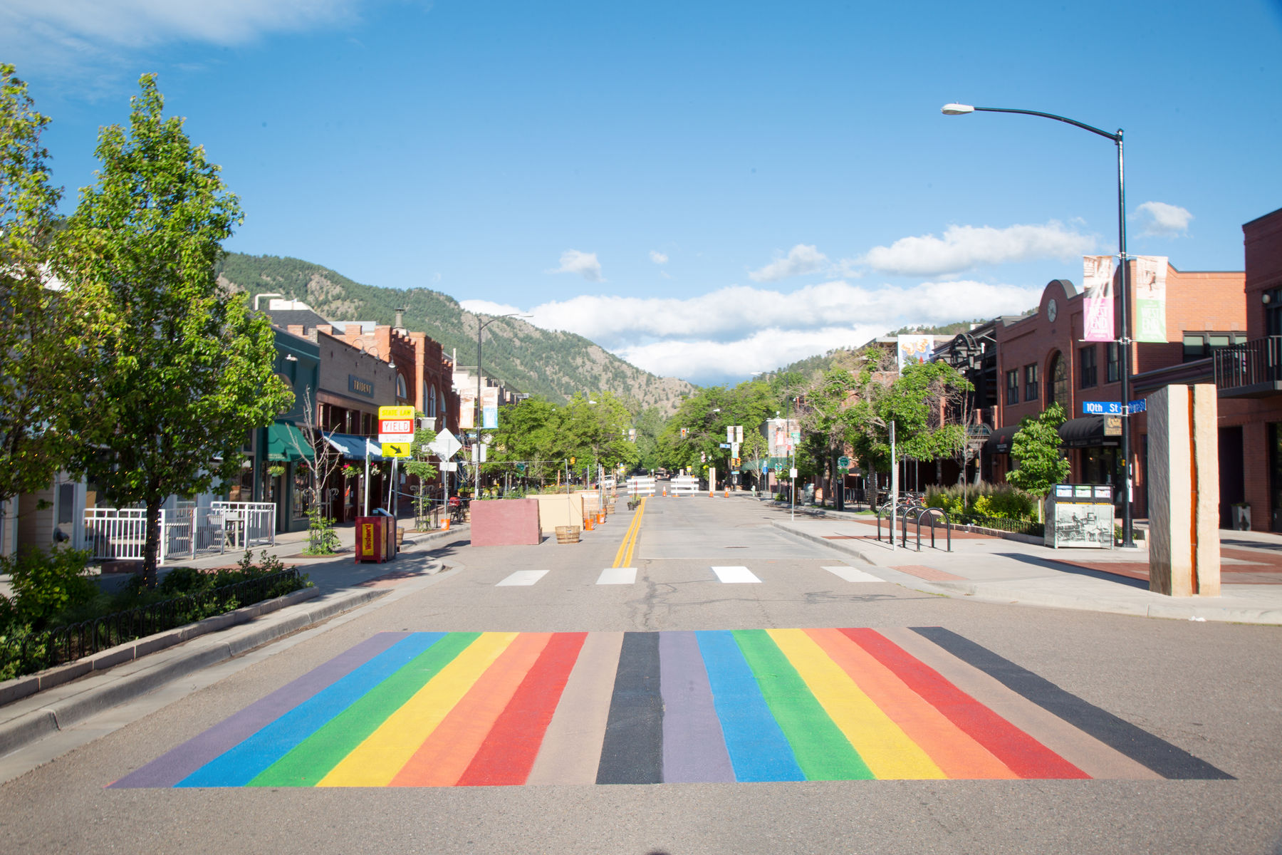 Rainbow crosswalk on West End