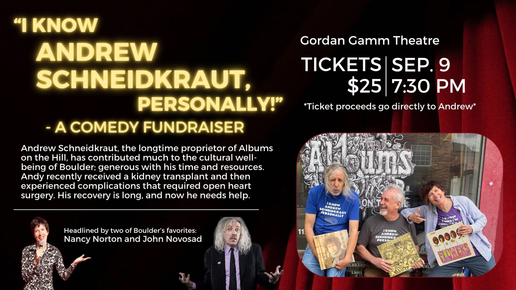 “I Know Andrew Schneidkraut Personally” – a comedy fundraiser