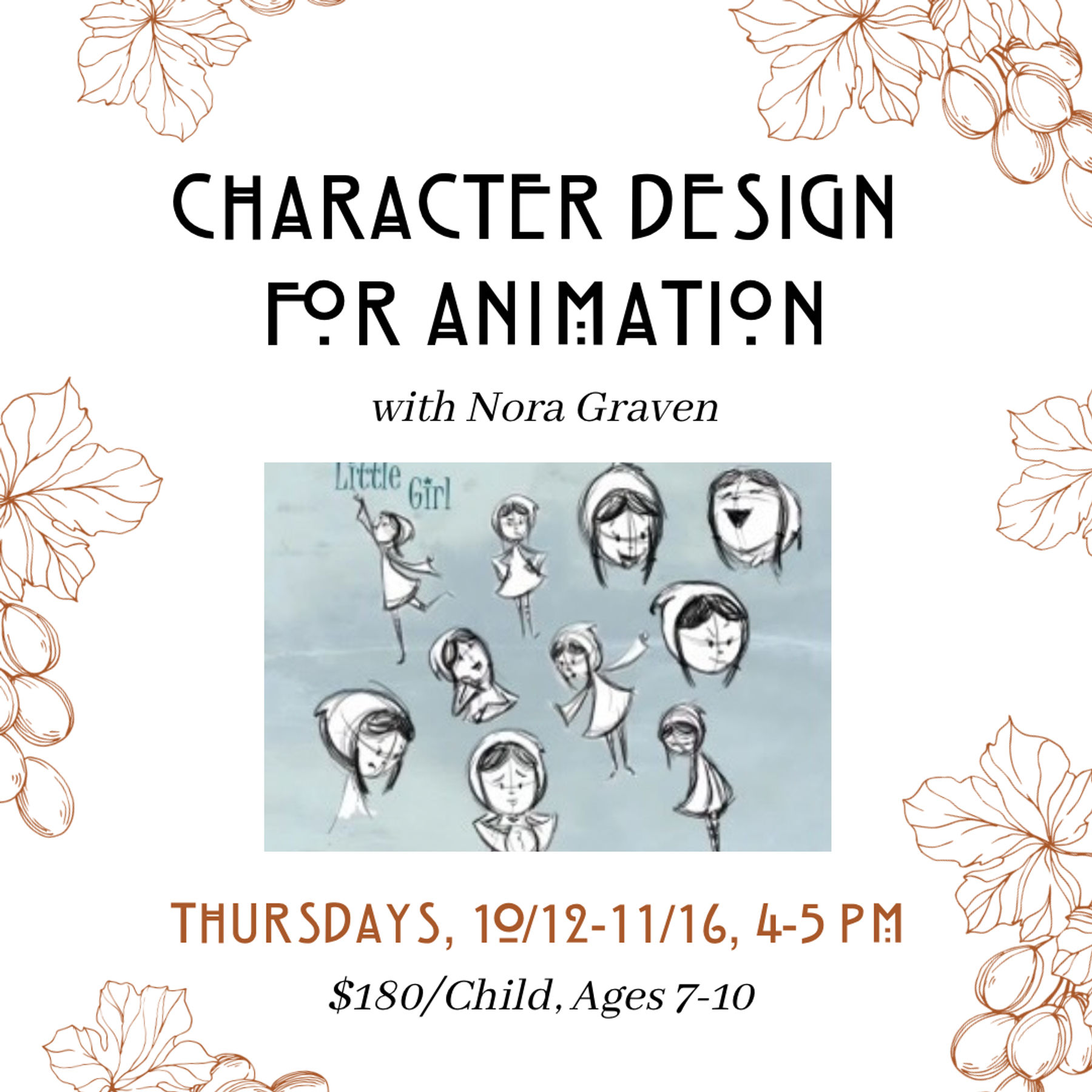 Animation & Character Design (Ages 8-13)