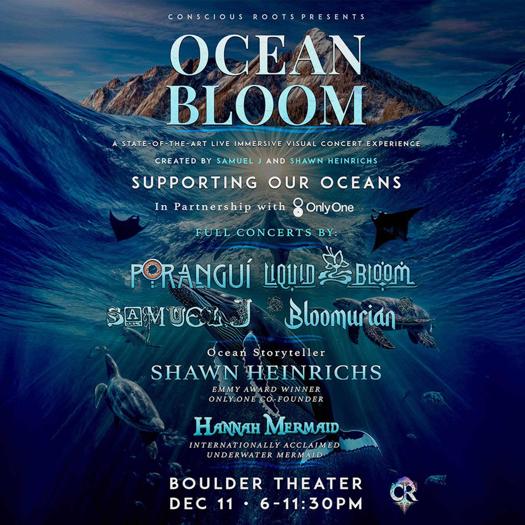 Ocean Bloom with Poranguí, Liquid Bloom, Samuel J, Shawn Heinrichs, Bloomurian