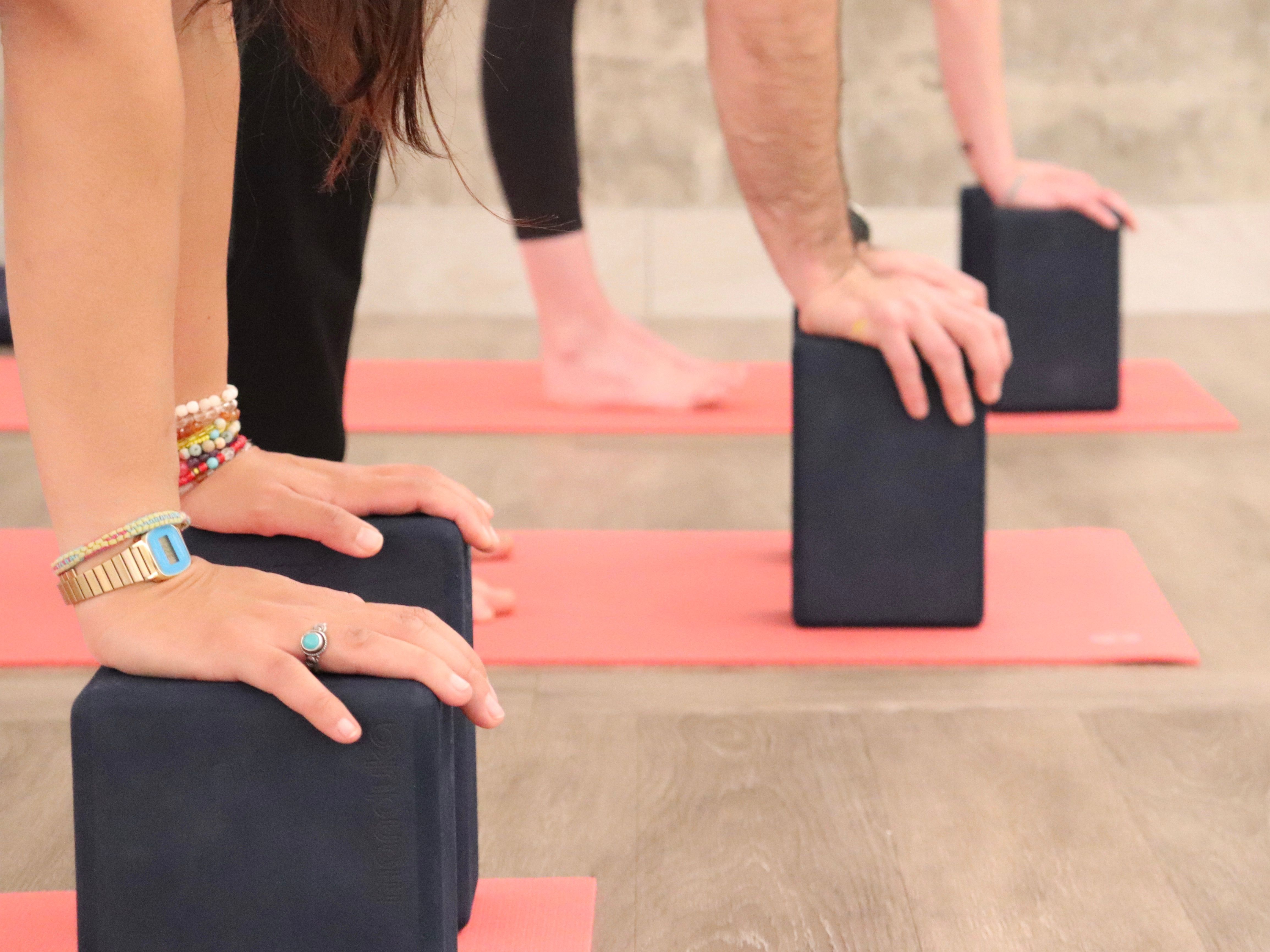 Hands on yoga blocks
