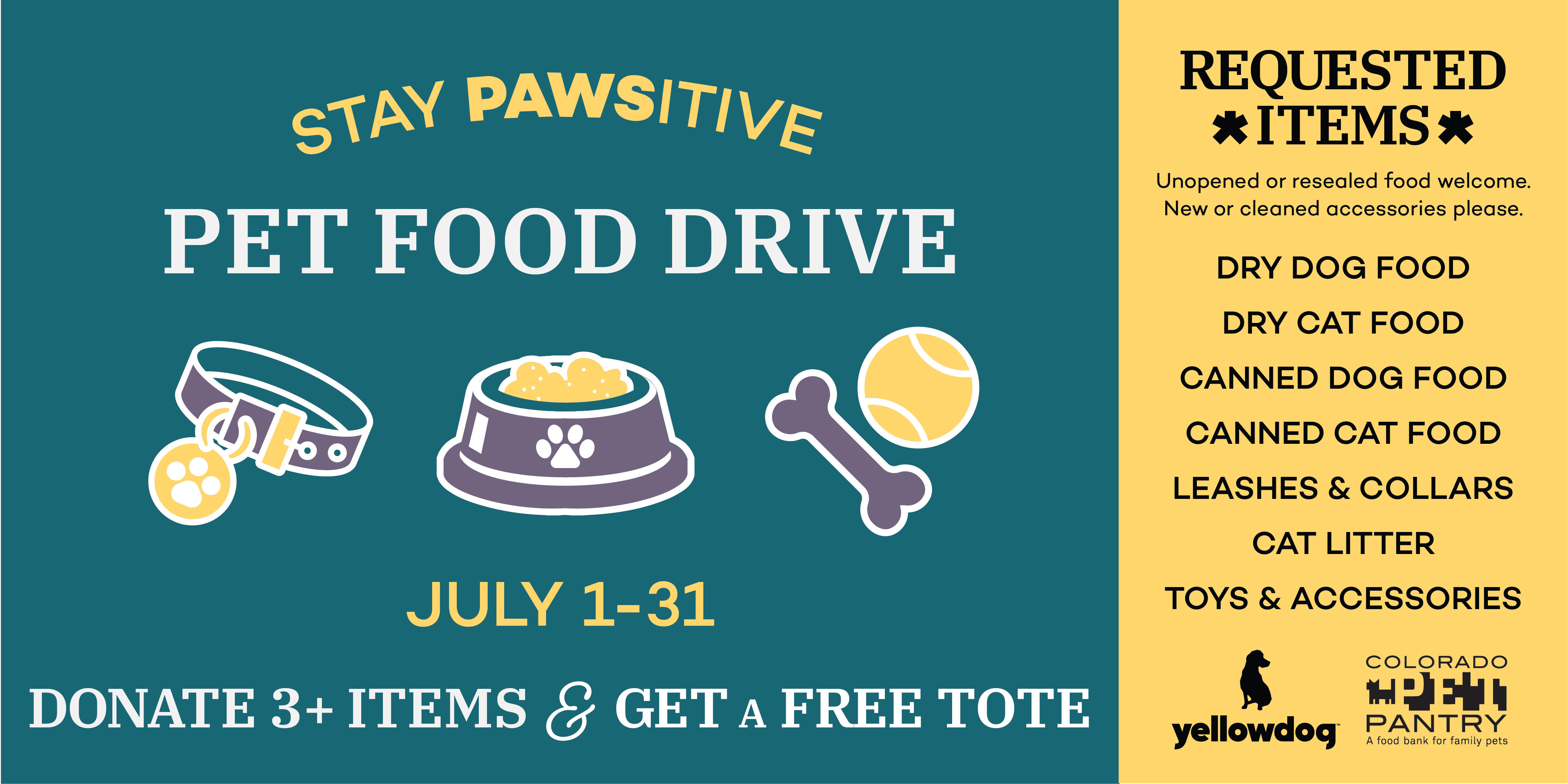 Stay PAWSitive Pet Food Drive, RiNo Art District