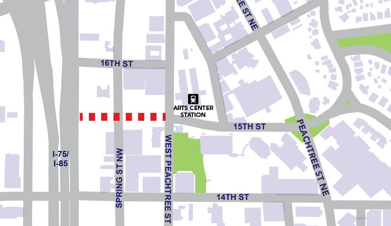 A map of where the 15th Street Extension will be built.