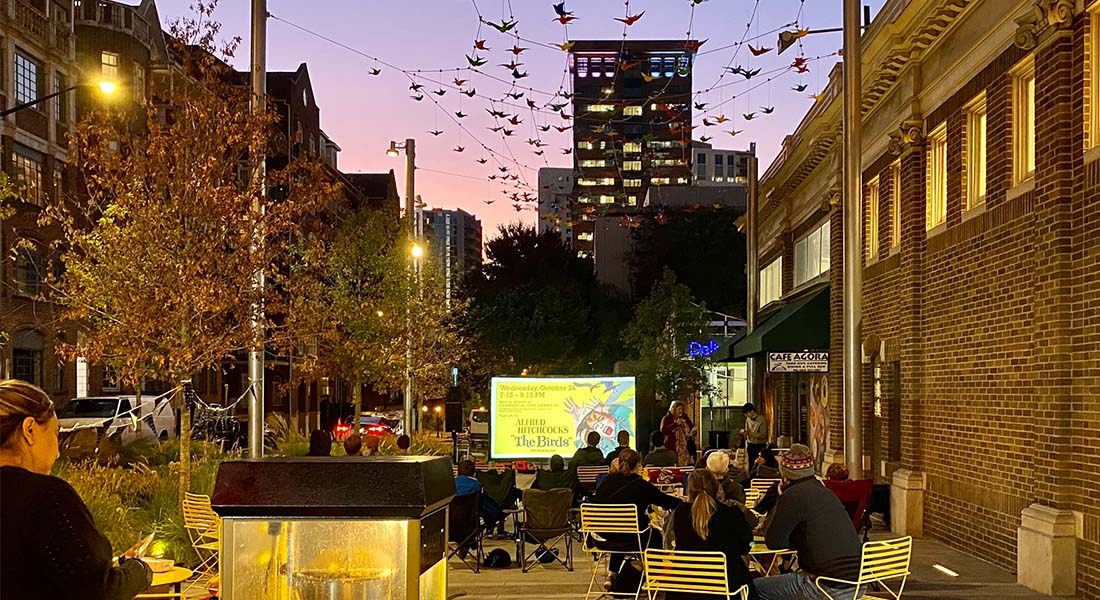 Midtown Alliance hosted a movie night last October that was so successful that we are moving to a larger venue to 10th Street Park.