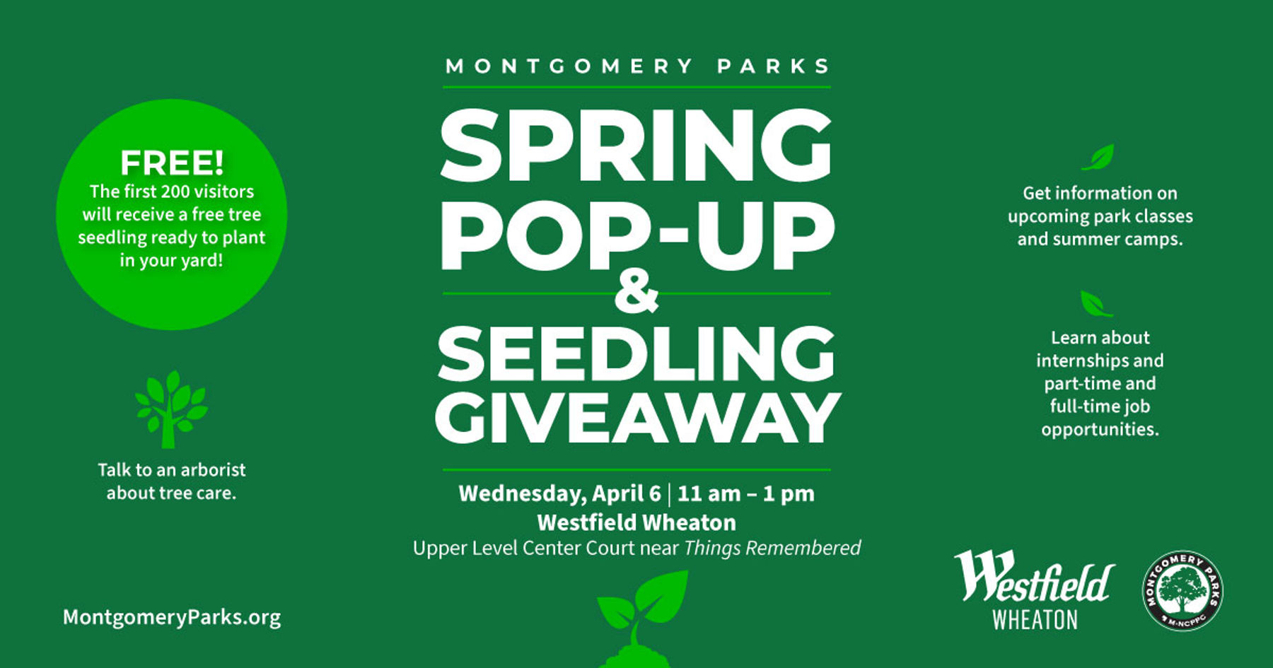 Montgomery Parks Spring Pop Up Seedling Giveaway at Westfield Wheaton