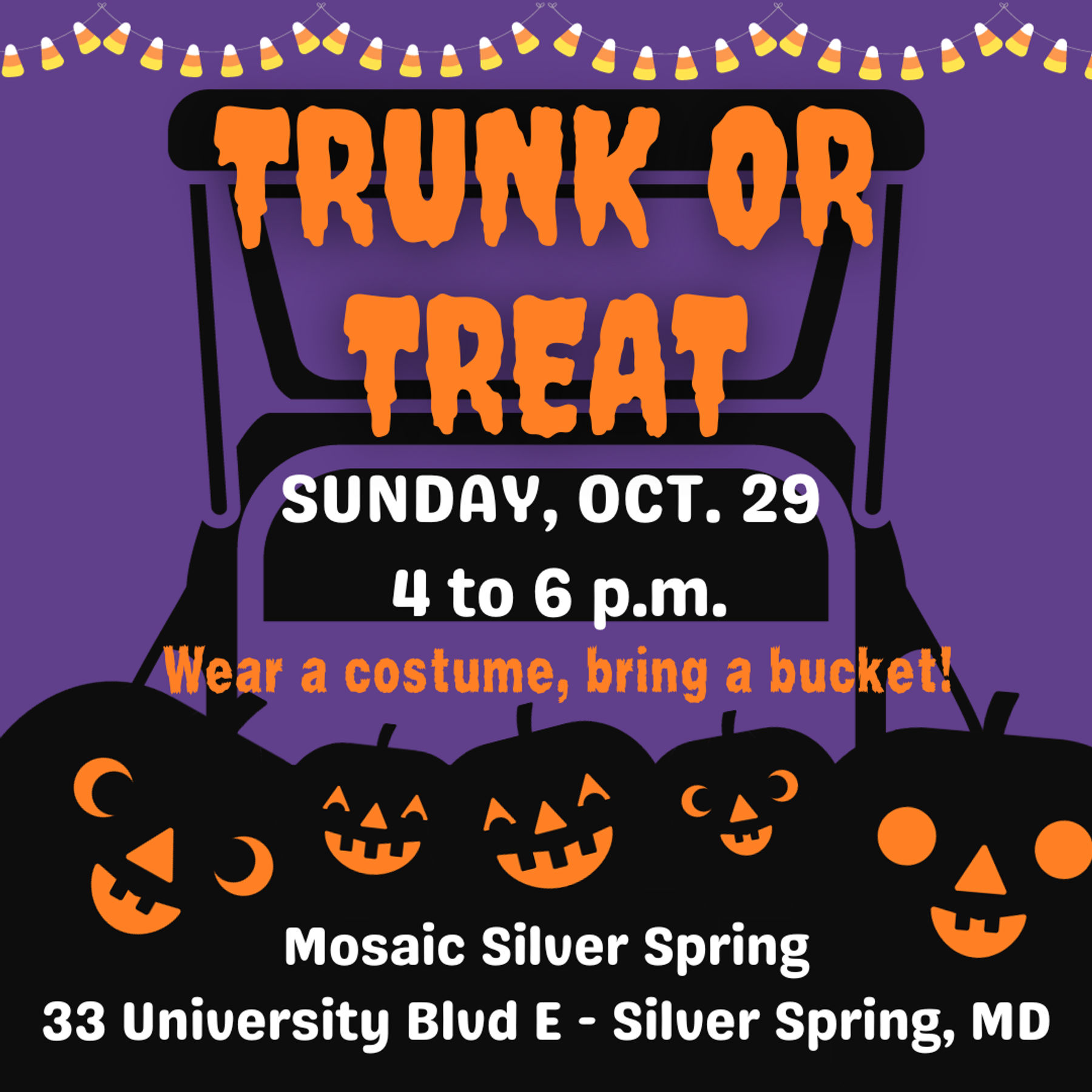 Trunk or Treat at Mosaic Silver Spring Downtown Wheaton, MD