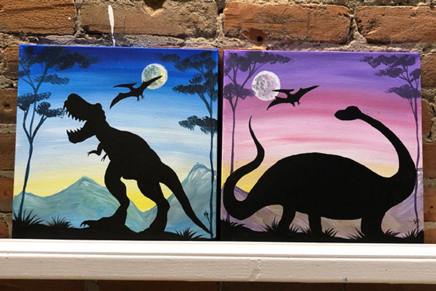 Dino Kids Day Paint Class Downtown Rochester MN