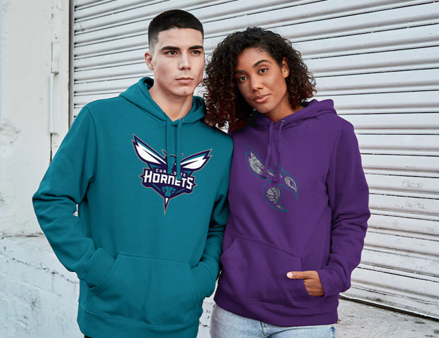 purple and teal hornets