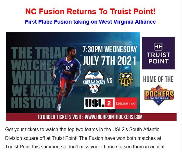 NC Fusion Returns to Truist Point