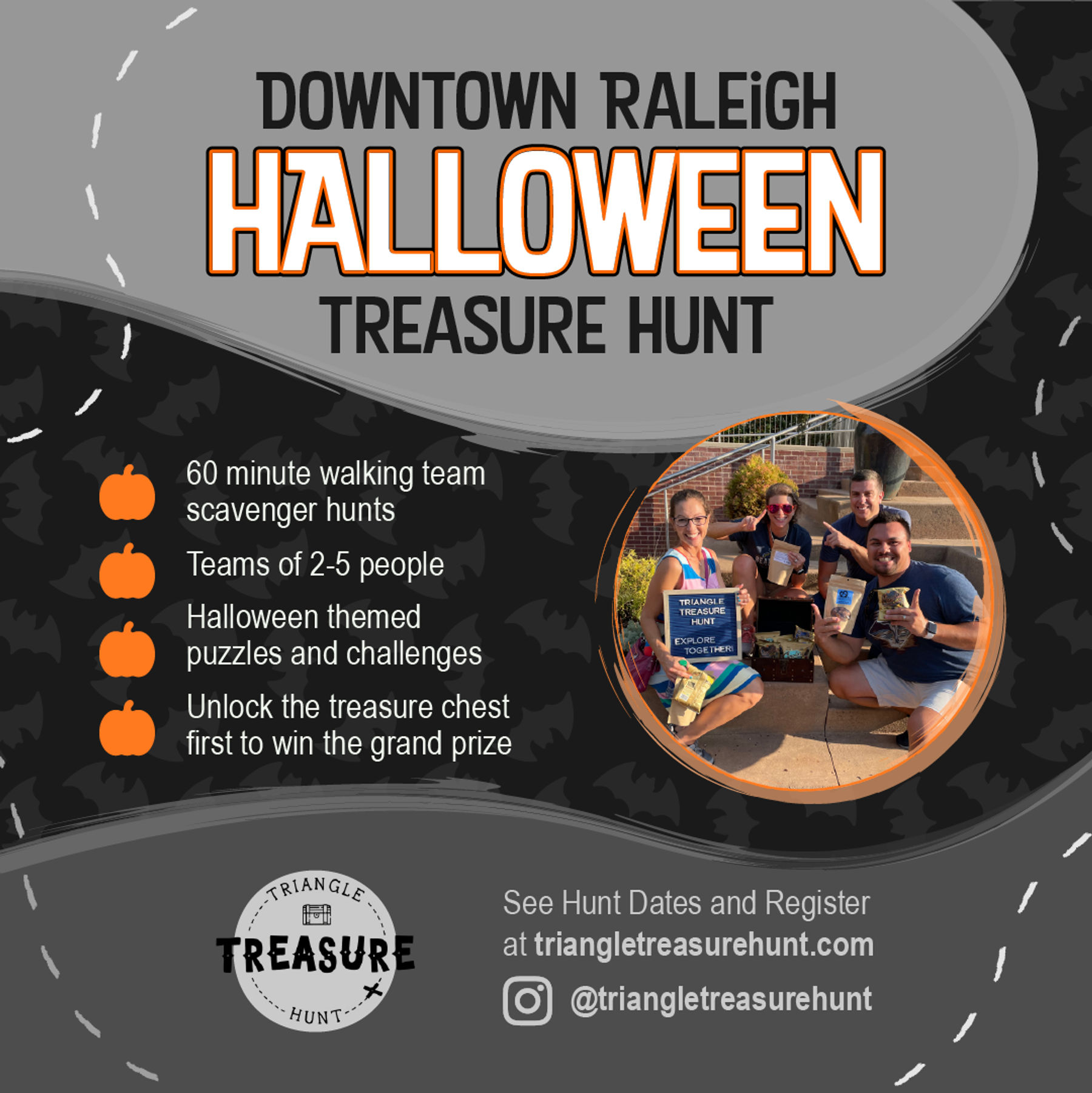 Downtown Raleigh Halloween Treasure Hunt Walking Team Scavenger Hunt