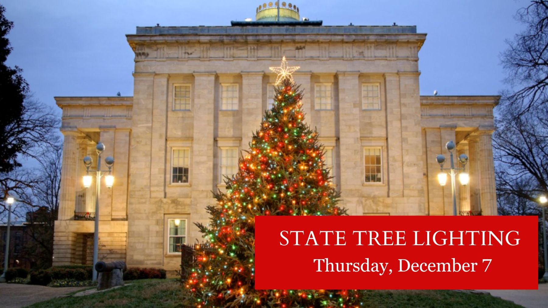 State Tree Lighting Downtown Raleigh, NC