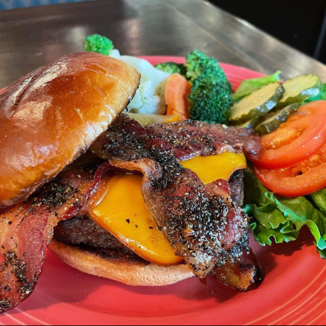 Honey Pepper Bacon Burger at Baxter's Interurban Grill