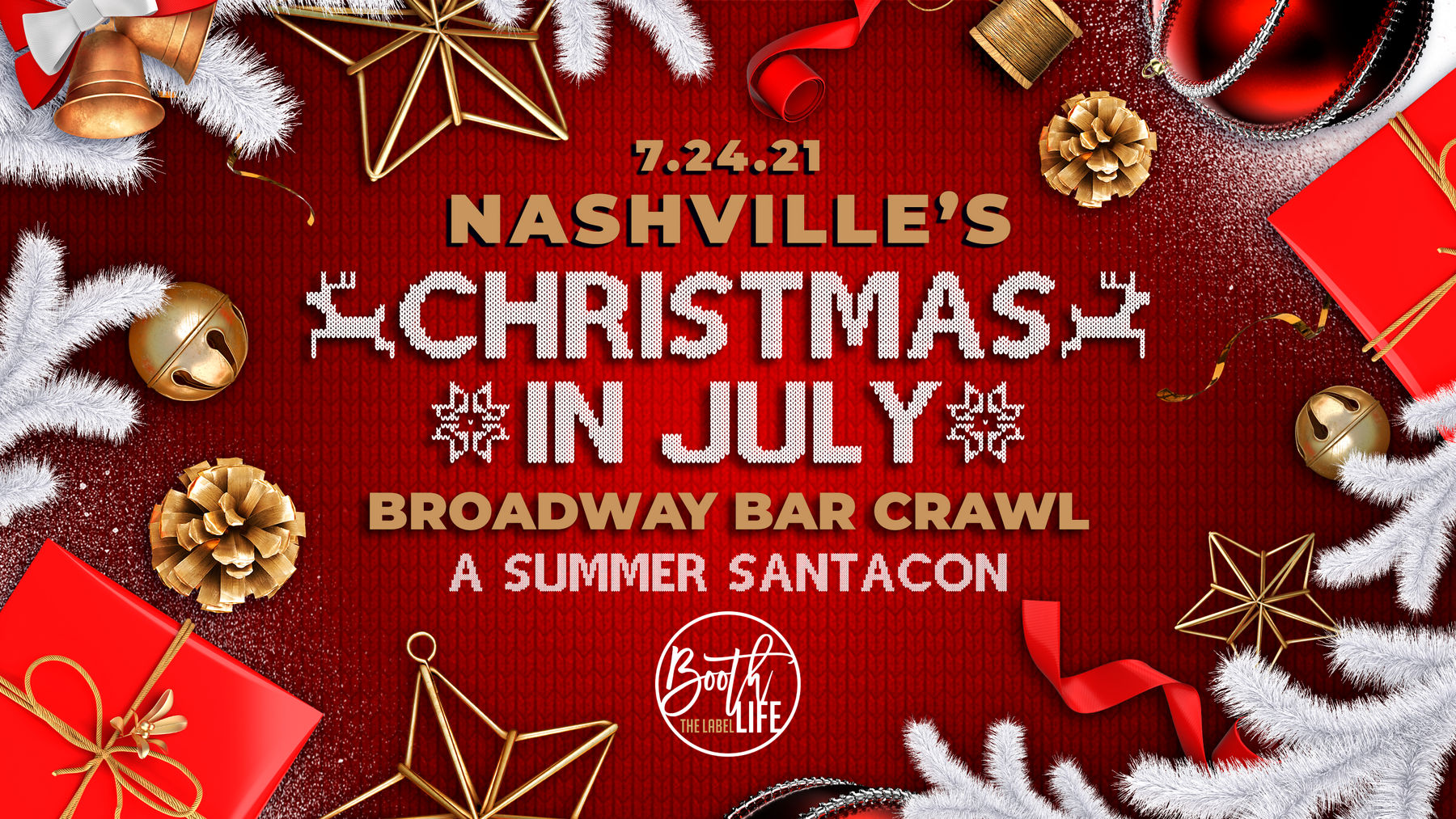 Christmas in July Bar Crawl Nashville Summer SantaCon Downtown Nashville