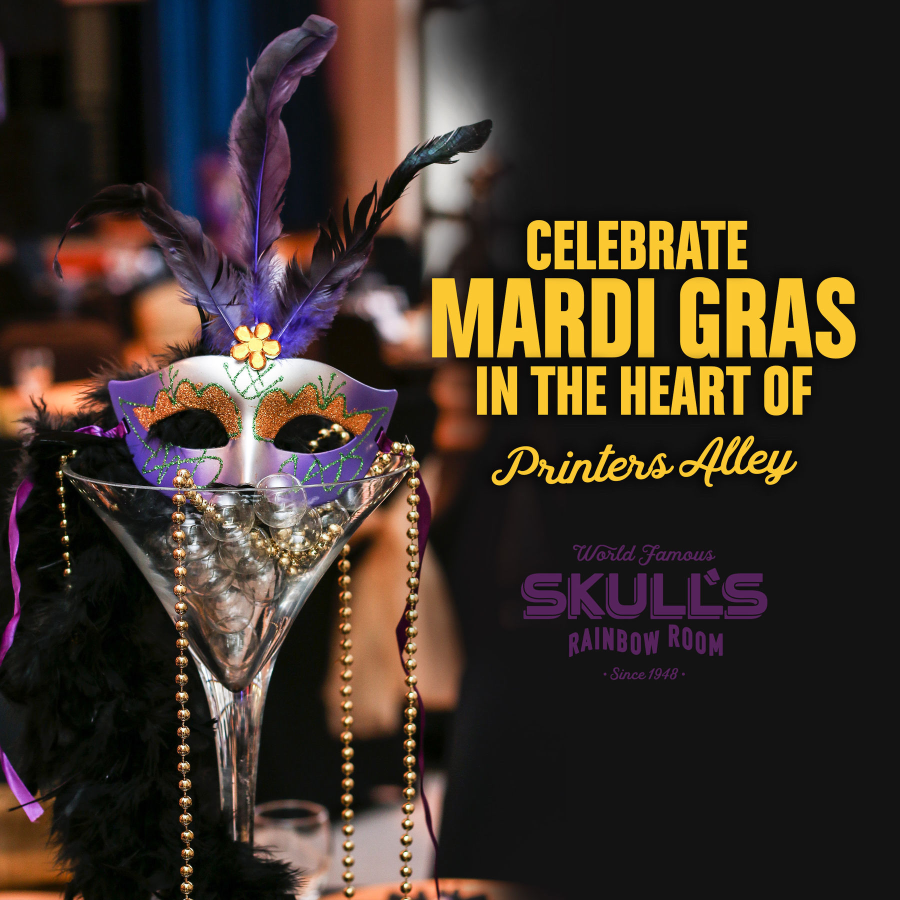 Mardi Gras at Skull's Rainbow Room! Downtown Nashville